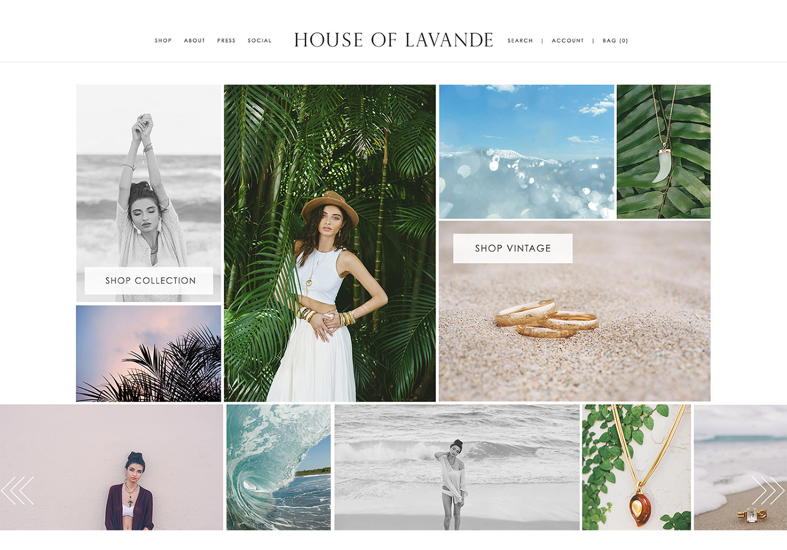 Desktop website mockup for House of Lavande, showing off their landing page.